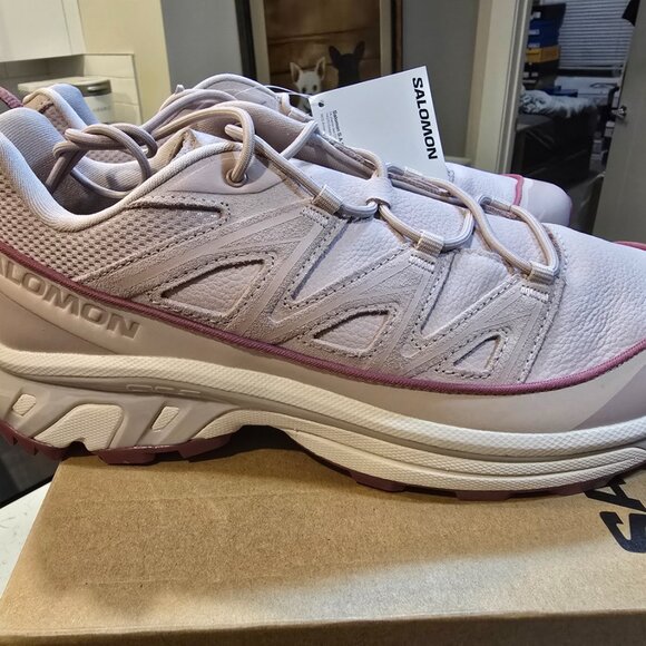 Salomon XT-6 Expanse LTR Leather Sneakers L47574400 Cloud Gray Lilac Mens 10.5 - Picture 6 of 14